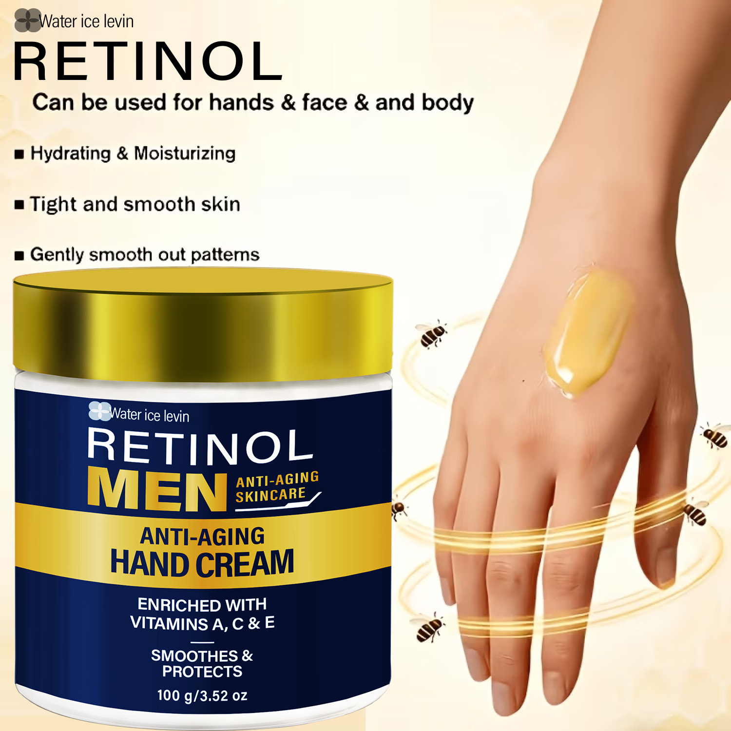 워터 아이스 레빈 레티놀 남성용 안티에이징 핸드 크림  - Retinol Vitamin A Cream 리뷰 및 가격